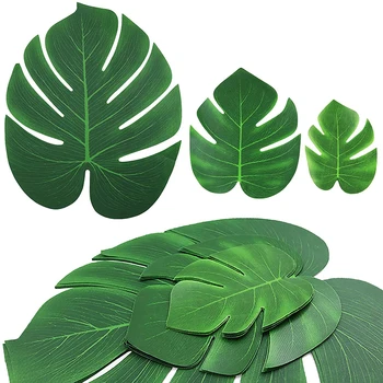 12pcs Artificial Folha Tropical de Folhas de Palmeira Simulação da Folha para o Casamento Havaiano Luau Tema de Decoração para uma Festa em Casa jardim de 18 cm x 20 cm