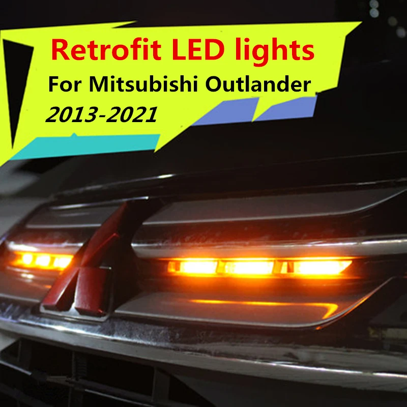 Carro de Luz Grade de Luzes Diurnas Modificação Externa Acessórios Para Mitsubishi Outlander 2013-2022 luzes Decorativas 1