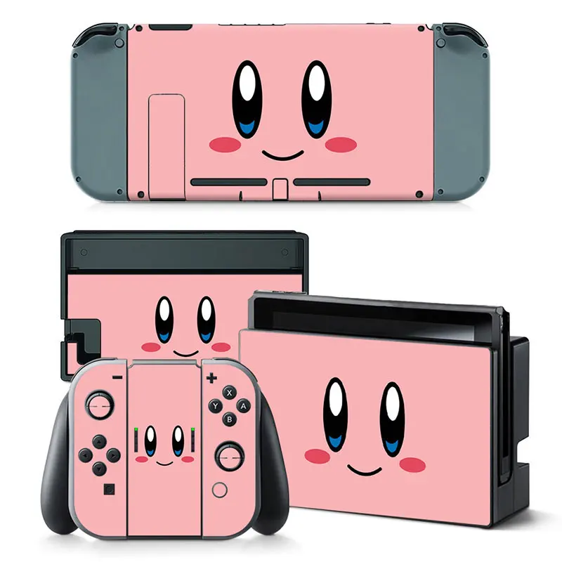Kirby Hello Kitty Kawaii Pele Cobrir Adesivo Decalque para a Nintendo Mudar NS Console de Alegria-con Controlador de Dock Pele de Vinil Adesivo Jogo 1
