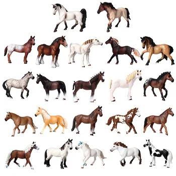 2021 Animal Selvagem Cavalo Modelo Appaloosa Lusitano Clydesdale Haflinger Branco Corcel Pinto Garanhão Fazenda Collectible Figurine Brinquedos
