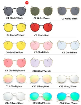 2021 Luxo Espelho Óculos de sol das Mulheres/Homens da Marca do Designer Senhora Clássicos Redondos, Óculos de Sol UV400 Exterior Oculos De Sol Gafas 2