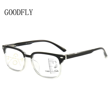 2022 Multifocal Progressiva Óculos De Leitura Homens Mulheres Anti Luz Azul Óculos Vintage Computador Óculos Quadrado Presbiopia Óculos