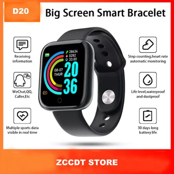 2022 NOVO Bluetooth SmartWatches D20 Fitness Tracker Bluetooth Smartwatch Para Homens Mulheres IP67 Impermeável Pressão Arterial Smartwatch