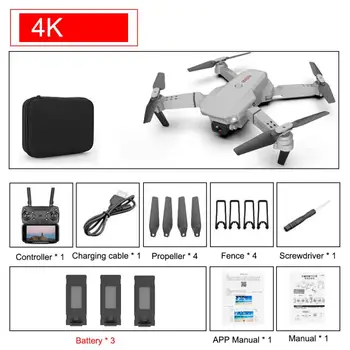 2022 NOVO E88 Mini Drone 4K HD Daul Câmera Com wi-Fi FPV Portátil Dobrável Controle Remoto Drones Rc Quadcopter Câmara Dron Brinquedos 3