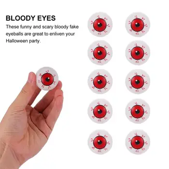 20pcs 35mm Halloween Simulação de Olhos Vermelhos Olhos Redondos Assustador Sangrento Olhos DIY de Artesanato Festa Decorações Peças de Brinquedos