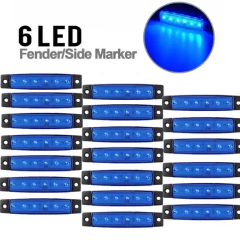 20PCS Azul 6 LED Luzes de presença Laterais 3.8