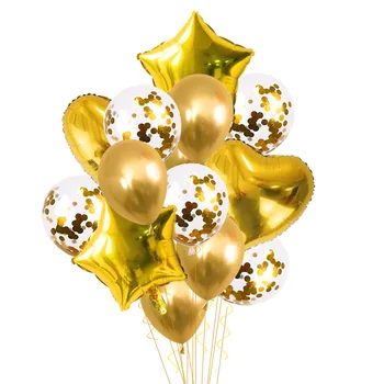 20pcs Rosa de Ouro Látex Confete Balão Conjunto de Criança Festa de Aniversário para Adultos de Decoração de Casamento Aniversário Globais do Chuveiro de Bebê de Ar Globo 4