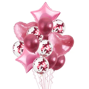 20pcs Rosa de Ouro Látex Confete Balão Conjunto de Criança Festa de Aniversário para Adultos de Decoração de Casamento Aniversário Globais do Chuveiro de Bebê de Ar Globo 5