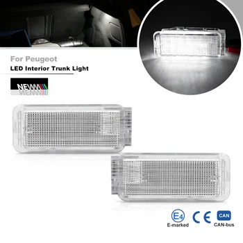 2Pcs LED Branco de Bagagem Tronco Luzes Interiores para Peugeot 1007 206 207 306 307 308 3008 406 407 5008 607 806 807 Pés Luzes