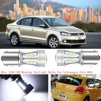 2pcs Livre de erros 1156 LED Parar de Frenagem Cauda Projector Lâmpadas Para Volkswagen Polo 2011