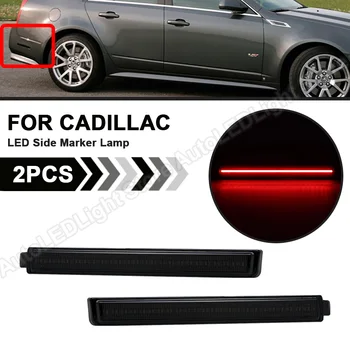 2PCS Para 2008 2009 2010 2011 2012 2013 Cadillac CTS CTS-V LED pára-choques Traseiro LED Refletor de Luz marcador Lado da lâmpada Fumado/lente Vermelha