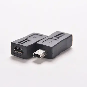 2pcs Preto Micro USB Fêmea para Mini USB Macho Adaptador de Carregador Conversor Adaptador de Drop Shipping