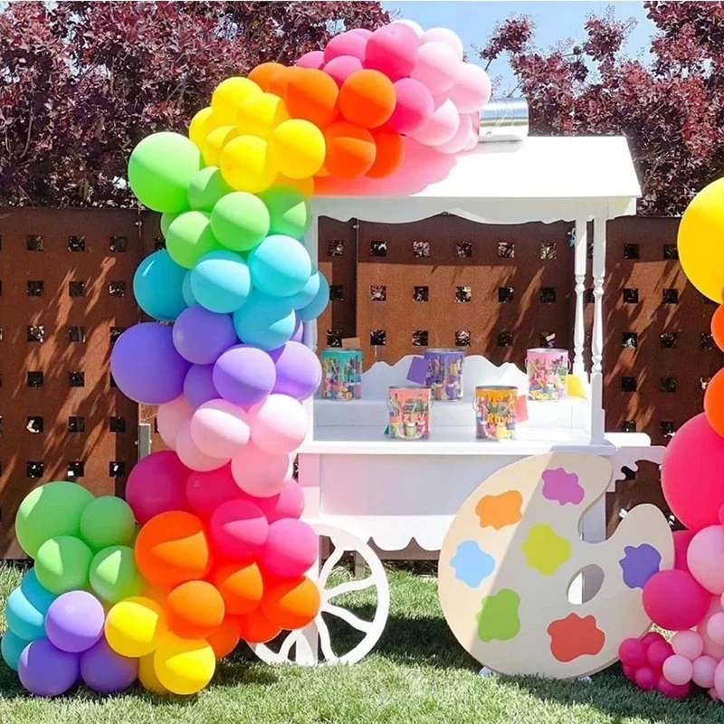 Macaron Arco-Íris Tema Balão Garland Arco Kit Sortido De Balões Para O Casamento, Chá De Bebê Festa De Aniversário, Decoração De Aniversário 2