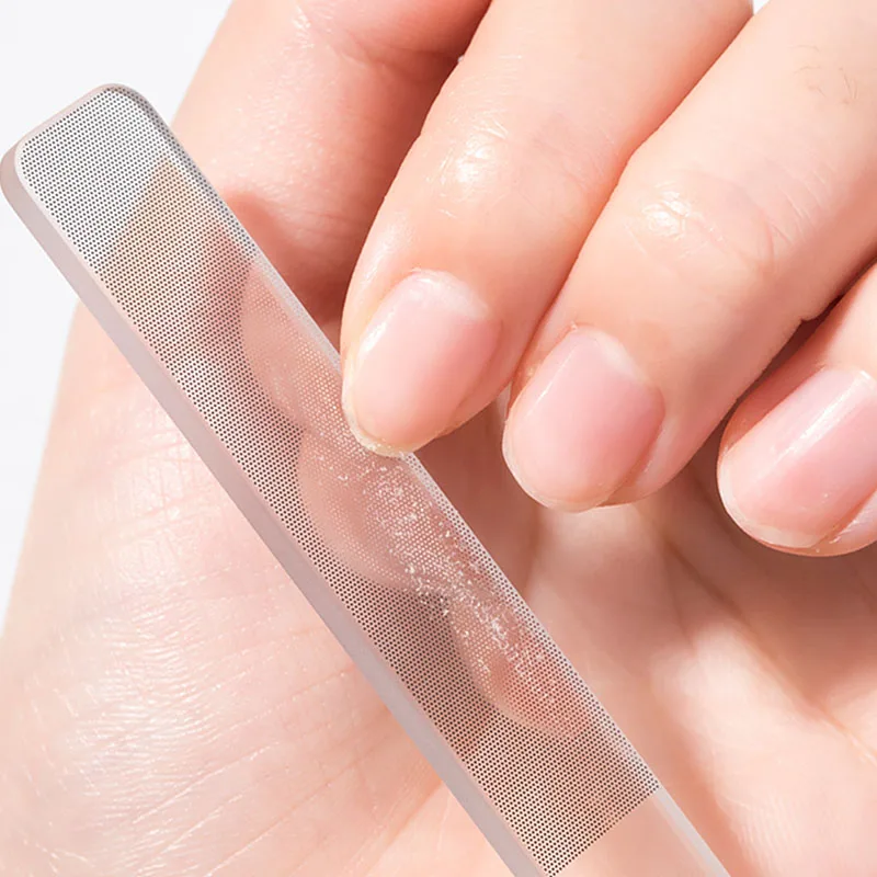 Nano Vidro limas para Unhas Cristal amortecedor do Prego Brilhar Polidora Natural das Unhas das mãos e dos pés Manicure Ferramenta com o Caso 2