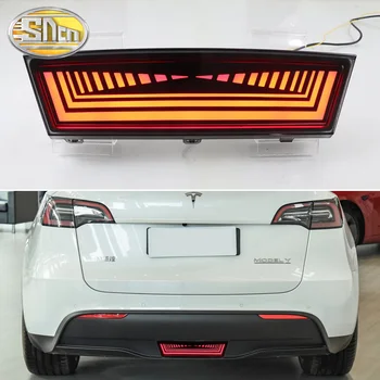 3-em-1 Funções Traseira com Luz de Freio Luz Dinâmica do Sinal por sua vez, Refletor LED, lâmpada Piloto Para o Tesla Model Y 2019 - 2022