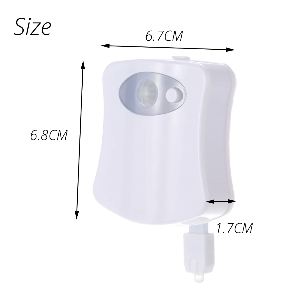 1pcs Assento Sanitário Luz da Noite Smart Sensor de Movimento de PIR 8 Cores Waterproof a luz de fundo para vaso Sanitário Luminaria LED Lâmpada WC Wc 3