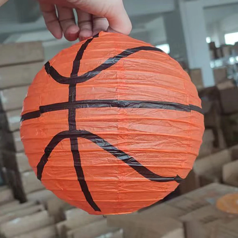 20cm Lanternas de Papel Bola Feita a Mão com o Tema Esportes Lanterna de Beisebol/basquete/futebol de Forma para o Casamento, Festa de Suspensão Decoração 3