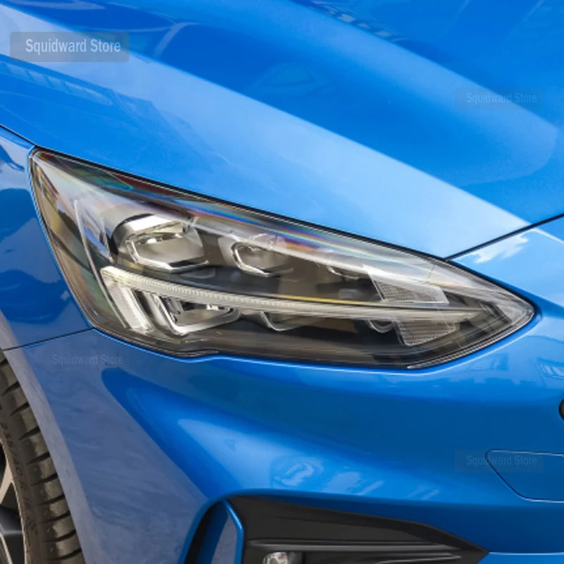 Carro FrontHeadlamps Fumado Preto TPU película Protetora Anti-risco Reparação de película Autocolante Para Ford Focus 4 MK4 2019 2020 Accessorie 3