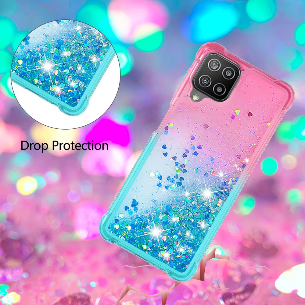 Multicolor areia movediça Glitter Case Para Samsung Galaxy M32 Caso A12 A22S 5G à prova de Choque Clara Capa de Proteção A13 A22 A42 Funda 3