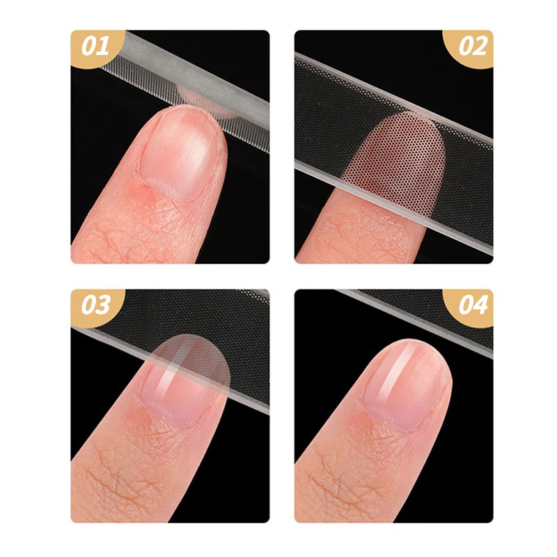Nano Vidro limas para Unhas Cristal amortecedor do Prego Brilhar Polidora Natural das Unhas das mãos e dos pés Manicure Ferramenta com o Caso 3