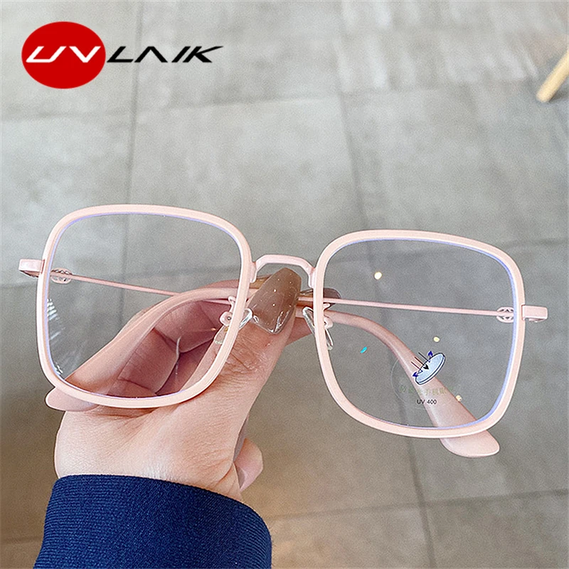 UVLAIK Transparente Computador Óculos de Armação Mulheres Homens Anti Luz Azul Rodada Óculos de Bloqueio de Vidros de Óptica Espetáculo de Óculos 3