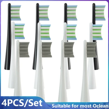 4pcs de Substituição de Cabeças de Escova para Oclean X/X PRO Elite/F1/ Uma/ Ar 2 Sonic Escova de dentes Elétrica Bicos Macio de Cerdas DuPont