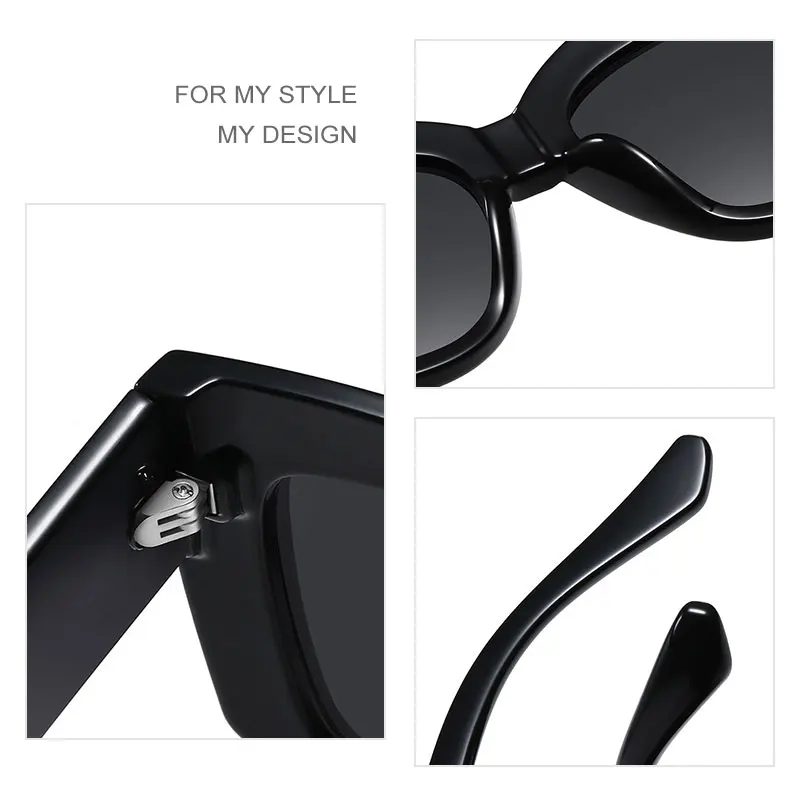 Emosnia Quadrado Oversized Óculos de sol das Mulheres da Moda Marca de Luxo Designer Gradiente de Óculos de Sol Famale Retro UV400 Óculos Tons 4