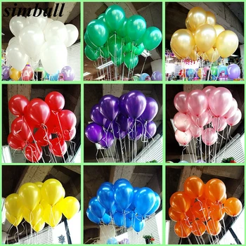 50 peças/lote aniversário balão de festa de látex de casamento, decoração de balões fontes de 10inch 1,5 g inflável air ballon favor de crianças brinquedo