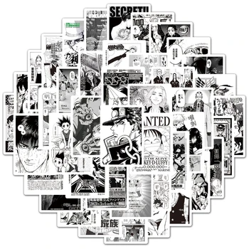 50 preto e branco anime Japonês cartazes combinação de grafite etiquetas mala notebook scooter copo de água de PVC adesivos
