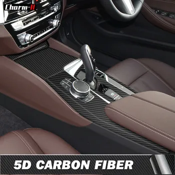 5D Fibra de Carbono, Interior Centro do Console de Mudança de marcha no Painel de Proteção do Filme de Adesivo Para a BMW G30 RHD Mão Direita Driver Acessórios