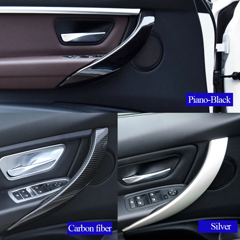 De Fibra de carbono, Interior do Carro Capa maçaneta da Porta do Painel de Guarnição Para BMW série 3 Série 4 F30 F31 F32 F33 F34 F35 F36 F80 F82 F83 2013-2018 5