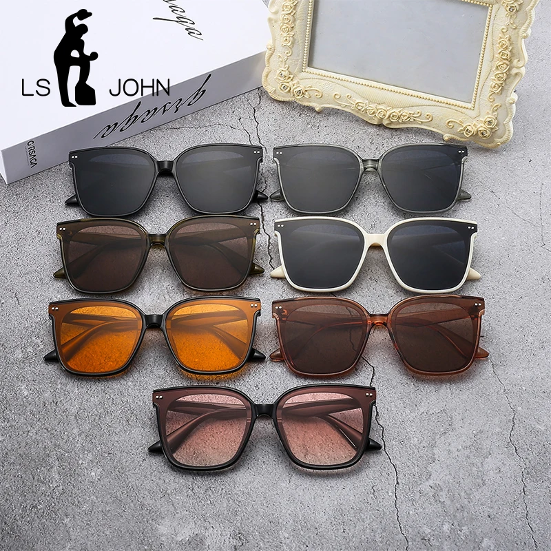 LS JOÃO de Luxo coreano Cateye Óculos de sol feminino masculino da Marca do Designer de Acetato de Moda de Óculos de Sol Polarizados Tons UV400 5