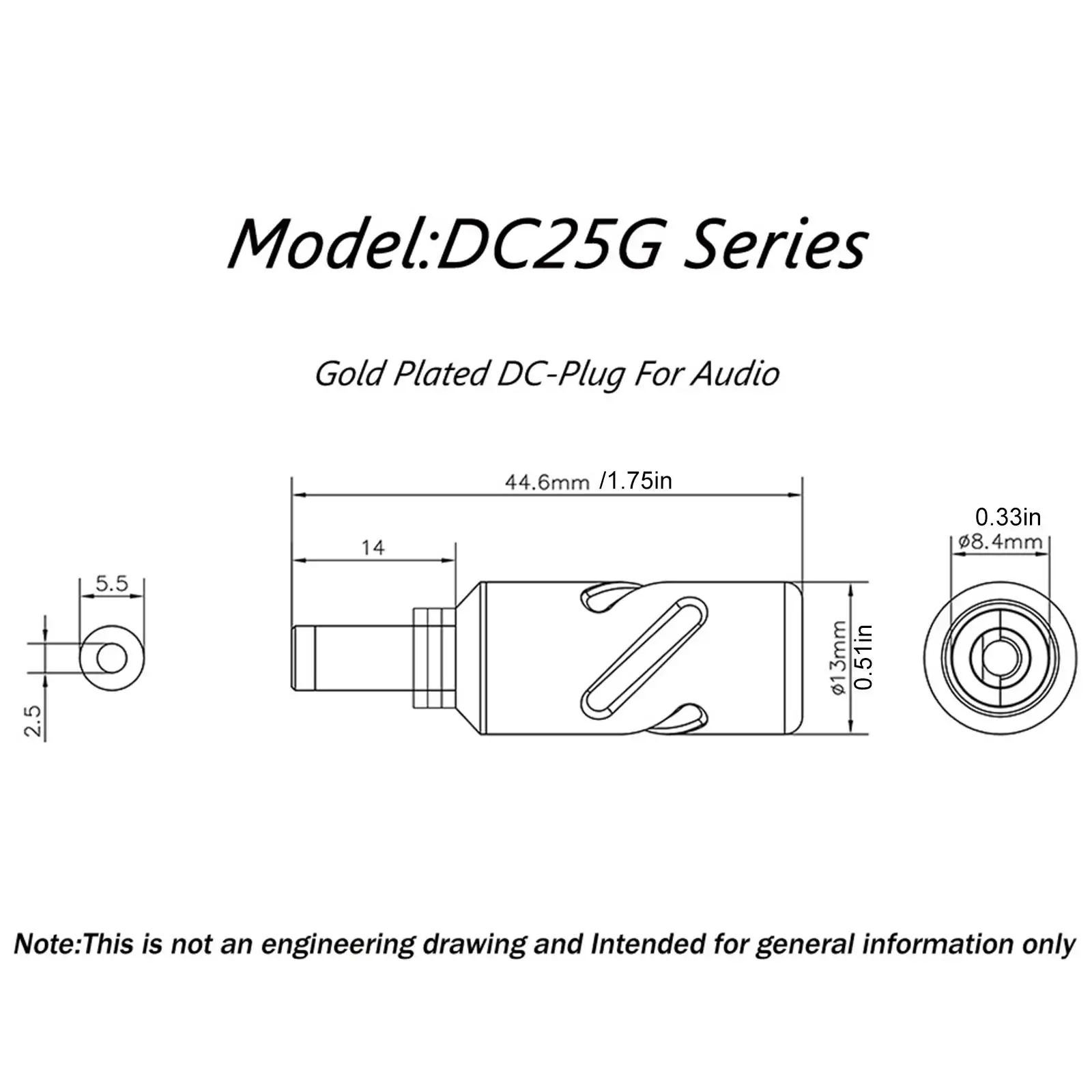 Monosaudio DC21G DC25G Conector DC-2.1 G DC-2,5 G de Ouro 24K banhado a DC Fêmea do cabo de Alimentação Para Aplicações Audiófilo 5