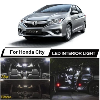8pcs Branco Canbus LED Interior da Abóbada de Mapa de Leitura Kit Luz Para o Honda City S V SV 2020+ Veículo interna do Bulbo Livre de erros Automático da Lâmpada