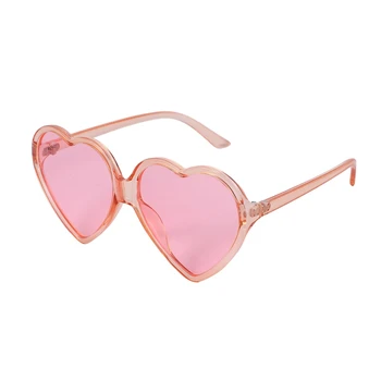 90 Vintage Óculos da Moda de Mulheres Grandes Senhora Meninas Coração enorme em Forma de Óculos de sol Retro Amor Bonito de Óculos cor-de-Rosa)