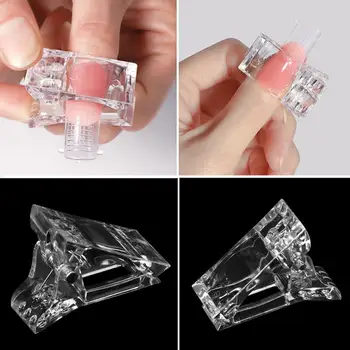 A Arte do prego de Cristal Transparente Clipe de Dedo para a Extensão de Unhas de Gel UV Fixa o Prego Molde Profissional de Unhas de Produto Unhas Acessórios