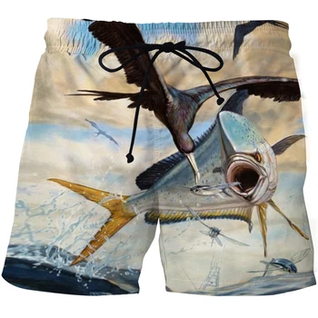 A impressão 3D de pesca de praia, shorts de secagem rápida e confortável calções esportivos de alta qualidade calções de praia troncos de natação de shorts masculinos 2