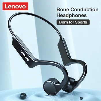 A Lenovo X4 X5 Osso de Condução Bluetooth Fone de ouvido Sport sem Fio Auscultadores IPX5 Impermeável Decote Fone de ouvido Bluetooth Fone de ouvido
