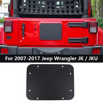 A Liga de alumínio da porta Traseira da Placa de Cobertura Para Jeep 07-2017 Wrangler JK JKU Pneu Sobressalente Transportadora Excluir Enchimento de Placa