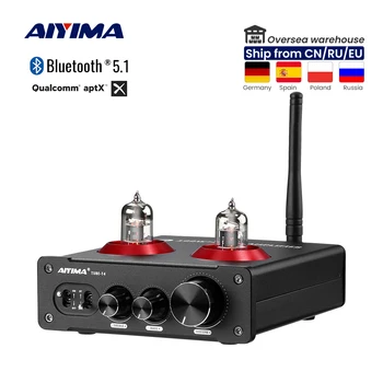 AIYIMA T4 Bluetooth Tubo de Vácuo Amplificador 100Wx2 Digital de Som Amplificador de Potência Estéreo Amplificador de Áudio APTX-HD Para alto-Falante Passivo