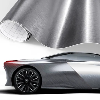 Alumínio escovado Película de Vinil Adesivo de Carro Ar Livre Bolha para DIY Estilo Carro Adesivos Carro Moto de Decoração, Acessórios para carros