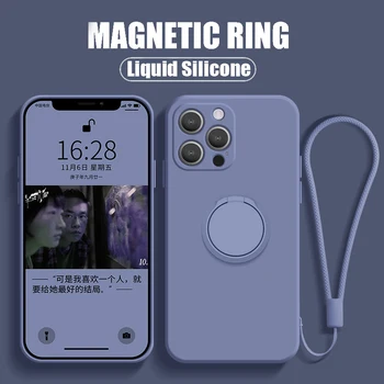 Anel magnético Titular do Silicone Para o iPhone 14 Pro Max 13 12 11 X XR XS Max 8 7 6 6S Mais SE 2020 Correia Tampa do Suporte Funda Etui