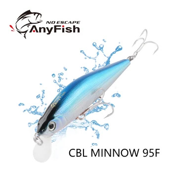 ANYFISH CBL MINNOW 95F Flutuante Isca de Pesca de 9,5 cm de 11,2 g Rígido Isca com 2 Anzóis de Pesca Aritificial Bait 3D olhos Profundidade 1-1.2 m