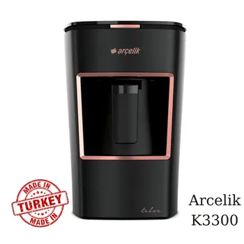 Arcelik, turco, máquina de café, K3300 Mini borra de Café, preto, vermelho, Anti-derramamento, patenteado Cooksense tecnologia