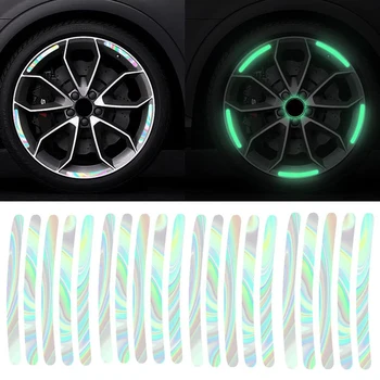 Aro de roda de Fita Reflexiva Luminosa Listras Brilho Adesivos de Decoração de Listra Carro Adesivos Universal para Carro, Motocicleta, Bicicleta Caminhão 2