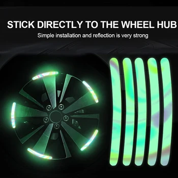 Aro de roda de Fita Reflexiva Luminosa Listras Brilho Adesivos de Decoração de Listra Carro Adesivos Universal para Carro, Motocicleta, Bicicleta Caminhão 3