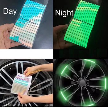 Aro de roda de Fita Reflexiva Luminosa Listras Brilho Adesivos de Decoração de Listra Carro Adesivos Universal para Carro, Motocicleta, Bicicleta Caminhão 5
