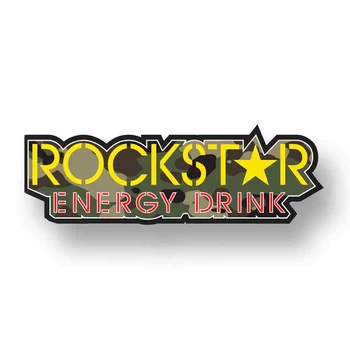 Arte Padrão Rockstar Energy Drink Logotipo Decorativos, Adesivos e Decalques Carro um Estilo de Decoração de Porta de Corpo Janela Adesivos kk13*5cm