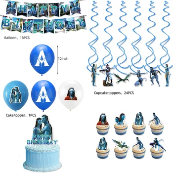 Avatar 2 Tema Decorações Do Partido Do Chuveiro De Bebê Balões Cupcake Sinalizadores De Teto Para Crianças Avatar 2 Decorações De Festa De Aniversário