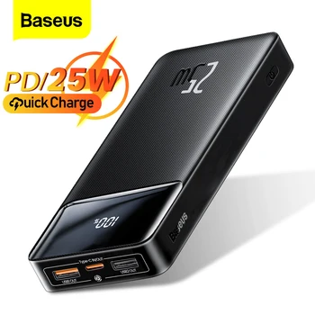 Baseus PD 25W do Banco do Poder de 20000mAh Portátil do Carregador de Bateria Externo 20000 Carregamento Rápido Powerbank Para iPhone Xiaomi mi Poverbank